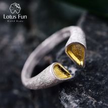 Lotus Fun Anello in vero argento sterling 925 Designer creativo naturale Gioielleria raffinata Anelli a cuore d'amore di alta qualità per le donne Bijoux