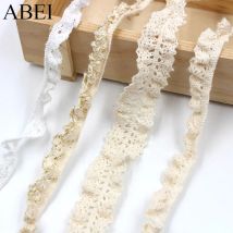 5 Yards elastische beige Spitzenbesätze Baumwolle weiß Stretch Spitzenband DIY Socken Kleid Hometexile Edge Wrap Gurtband Ornament