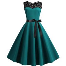 Elegantes Partykleid Damen Sommer Spitze Vintage Vestidos 50er 60er Rockabilly Swing Kleid Lässige Midi-Kleider