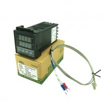 REX-C100 Digitaler PID-Thermostat-Temperaturregler, Relaisausgang 0 bis 400 °C, mit Thermoelement-Sondensensor vom Typ K