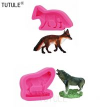 Füchse Silikonkautschuk flexible lebensmittelechte Form, süße Fuchs-Silikonform, Wolf-Silikonform, Kuchen, Tisch, Schokolade, Kekse, Wolf-Form