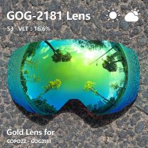 COPOZZ Magnetische Gläser für Skibrillen GOG-2181 Objektiv Antibeschlag UV400 Sphärische Schnee-Skibrillen Snowboardbrillen (nur Linse)