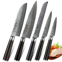 Hezhen 1-5 pcs pro küchenmesser setzt japanischen damaskus stahl vg koch brot santoku utility schäl
