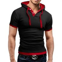 Herren T-Shirt 2026 Sommer Slim Fitness Kapuzen-Kurzarmshirt Männliches Camisa Masculina Sportswear T-Shirt Slim Tshirt Homme 3XL