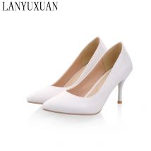 Plus Große Größe 34-47 Schuhe Frau 2017 Neue Ankunft Hochzeit Damen High Heel Mode Süße Kleid Spitz frauen Pumpen A-3
