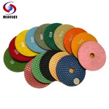 RIJILEI 10 Teile/los 4 Zoll Nass Polieren Pads 100mm Stein Polieren Pad Für Marmor Granit Beton Boden (4DS1)