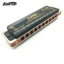Easttop harmonijka diatonic 10 otworów harfa bluesowa 2 kolory 12 klawiszy/niski F usta Ogan dęty drewniany Instrument muzyczny T008K Melodica gaita