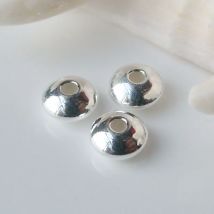 Lose Perlen aus massivem 925er-Sterlingsilber, Untertassen-Scheibenform, Abstandshalter, Perlenzubehör für die Schmuckherstellung, 4–8 mm, 1 Stück