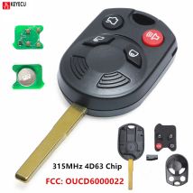 4 Tasten neuer ferngesteuerter Autoschlüsselanhänger 315 MHz 80Bit 4D63 für Ford Escape Focus C-Max Transit 2012 2013 2014 2015 FCC: OUCD6000022