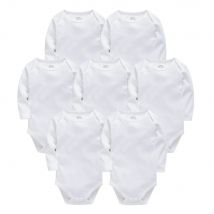 Solido bianco vestiti per bambini manica lunga in cotone neonate ragazzi tuta neonato body bebe 0-24 mesi tuta infantile