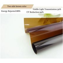 Wärmedämmfolie, Fensterfolie, Fensterfolie, solarbetrieben, reflektierend, braun, Teefarbe, zweiseitig, wärmedämmende Spiegelfolie, Fensterfolie