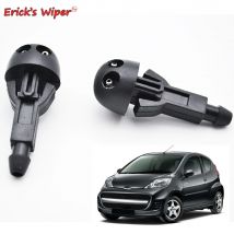 Erick's Wiper 2Pcs Front Windshield Wiper Washer Jet Nozzle For Peugeot 107 2005 - 2014 Car Water Hood Water Sprayer Nozzles
