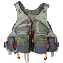 Fliegenfischer-Weste, verstellbare Größe, mehrere Taschen, Mesh-Rucksack zum Barschangeln für Damen und Herren