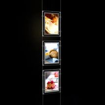 (3 unità/colonna) Mruiks A4 Sistemi di visualizzazione per appendere cavi e aste su un lato, kit di visualizzazione per finestre a LED, display a LED per immobiliari