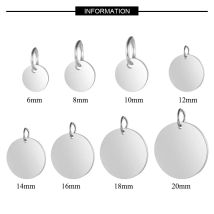 10 Stück/Set 316 Edelstahl Blanko 6-20mm Runde Scheiben-Anhänger für Armband Halskette Schmuckherstellung
