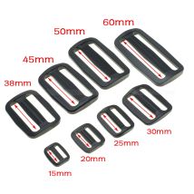 5 pezzi fibbia a sgancio in plastica curva nera cursore tri-glide fibbia regolabile multi-dimensione per borse valigia cucito accessori fai da te