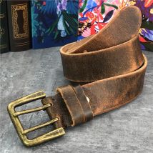 Super Breite 4,2 CM Luxus Dicke Echtes Leder Männer Gürtel Doppel Schnalle Gürtel Ceinture Leder Gürtel Männer Jeans Hosen Gürtel MBT0018