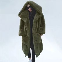 Übergroßen Winter Faux Pelzmantel Frauen Parka Lange Warme Faux Pelz Jacke Mäntel Hoodies Lose Winter Mantel Outwear Casaco feminino