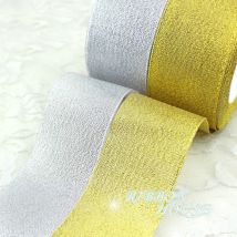 (25 yards/lot) Gold und Silber band Weihnachten verpackung bänder hochwertige qualität Großhandel