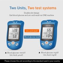Sinocare Sicher AQ UG Harnsäure Blut Glucose Meter & Glucose Streifen/Harnsäure Streifen für Diabetes Gicht Schwangere Glucometer test Kit