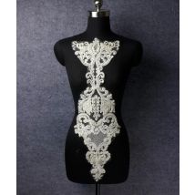 La Belleza 1 piece beading/without beading large applique wedding/bridal patch accesories