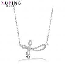 Xuping Jewelry Rhodinierter Halskettenanhänger im Religionsstil mit Kreuzmuster für Frauen, Geschenk A 00612973