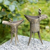 Antike wein becher, metall handwerk China wein tasse, Kreative Chinesischen stil geschenke becher, bronze weiß geist tasse Trinken