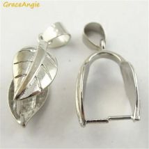 GraceAngie 8 Stück, 12 Stück, kupferfarben, glänzend, Pinch Bail, Blattform, vereinfacht, entworfenes, handgefertigtes Schmuckzubehör
