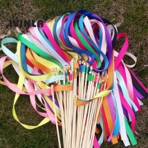 50/20/10 teile/los Bunte fleck band hochzeit stick Gemischte farbe hochzeit zauberstäbe Mit gold Glocken für hochzeit dekoration