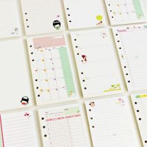 45 Blatt Kawaii A5 A6 Loseblatt-Notizbuch, Papiernachfüllung, Spiralbinder, Index, Innenseiten, monatlich, wöchentlich, Tagesplaner, Agenda