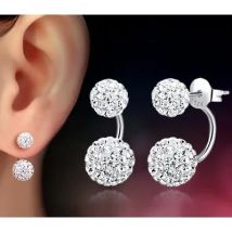 Aktion 925er Silbernadel, modisch, U-Biegung, glänzend, Shambhala-Kugel, Damen-Ohrstecker, Schmuck, allergiefrei, Großhandelsgeschenke