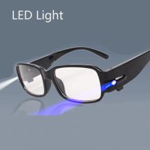 Okulary do czytania z oświetleniem LED przezroczyste Occhiali Da Lettura +1,00 +1,50 +2,00 +2,50 +3,00 +3,50 +4,00 Dioptrii Nocne okulary dla starców