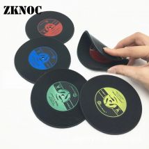 1/4 Teile/satz Retro glas untersetzer set Vinyl Schallplatte Getränke Matte Untersetzer Tisch Tasse Matte Kaffee Tischset PVC getränke Wohnkultur untersetzer