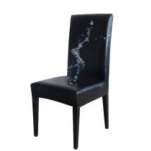 Funda de silla de color sólido de tela de cuero PU, fundas impermeables para asiento de comedor, fundas para sillas, Hotel, banquete, boda, Protector de silla