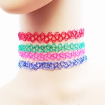2 teil/los niedliche neue Vintage Stretch Tattoo Choker Halskette Frauen Mädchen Charme Punk Gothic elastische weibliche Hochzeit Trinkt Geschenk