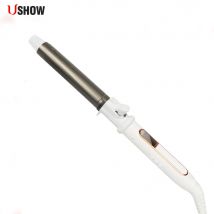 USHOW profesjonalna ceramiczna lokówka do włosów LED cyfrowy wyświetlacz temperatury lokówka rolkowa loki różdżka Waver modne narzędzie do stylizacji