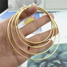 Clip-Ohrringe für Damen ohne Piercing, super groß, klein, großer Kreis, Roségold, Silber, Schwarz, Überzug, klassischer Trend, Übertreibung