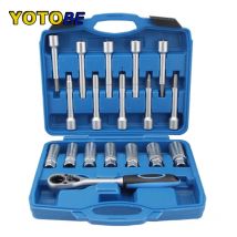 18PCS Suspension Stoßdämpfer Strut Mutter Removal Tool Sockel Set 1/2 zoll Lenknabe Stoßdämpfer Ratsche und Schraubenschlüssel set