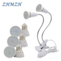 E27 LED Pflanzenwachstumslampe 110 V 220 V Flexible Zwei-Kopf-Clip-Wachstumslampe 60 80 LEDs Basis Hydrokultur-Wachstumslichter Vollspektrum