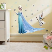 Cartoon fai da te principessa congelata Elsa Anna adesivi murali ragazza Camera dei bambini sfondo
