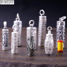100% 990 silber Buddhistischen Gebet Box Anhänger Aus Reinem Silber Tibetischen Gau-kasten-anhänger Echt Silber Tibetischen Ghau Box Anhänger