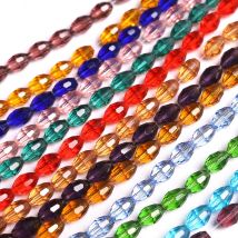 3x 5/4x 6/6x 8/8x11mm Tschechischen Glas Lose Spacer Olive Perlen Facettiert kristall Reis Perlen Für DIY Zubehör Handwerk In Groß Großhandel