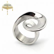Ring Modeschmuck Roman Edelstahl Unregelmäßiger Ring Frauen Silber Farbe Cocktail Party Fingerring