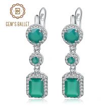 Gem's Ballet 4,96 ct natürliche grüne Achat-Tropfenohrringe aus 925er Sterlingsilber, Vintage-Ohrringe für Frauen, Hochzeit, edler Schmuck