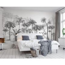 Custom wallpaper Black and white big tree tropical rainforest coconut tree mural home decoration forest stickers 3d wallpaper