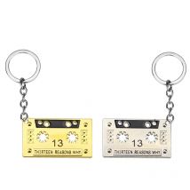 Movie CASSETTE TAPE 13 Reasons Why LOGO Keychain Punk Video Shape Metal Hannah Suicide Audiotape KeyChain Woman Jewelry Gifts