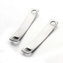 20 teile/los 7x38mm Edelstahl Blank Hand Stanzen Tags Personalisierte Anschluss DIY Armband Halskette Schmuck Erkenntnisse F3309