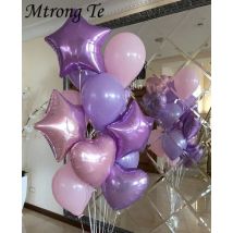 1set lila Stern Herz Folienballons Luft Hochzeit Dekoration Helium Ballon Alles Gute Zum Geburtstag Party Dekoration Kinder Baby Dusche