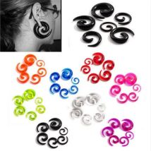12 Teile/satz Acryl Spirale Ohr Stretching Verjüngt Körper Schmuck Mix Viele 2-8mm Acryl Ohr Verjüngt Gefälschte ohr Expander Stecker Tunnel Kit