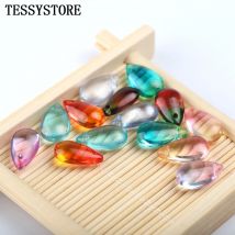 10 stücke Tschechische Teardrop-förmigen Glasperlen Multi Gradienten Farbe Glas Perlen Für Schmuck Machen Ohrringe Handgemachte DIY Zubehör
